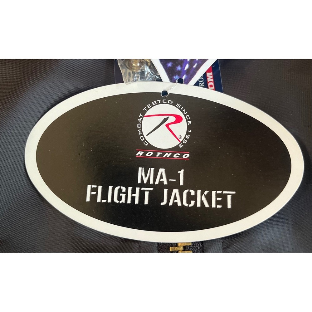 Rothco MA-1 Flight Jacket Black Marine Bulldogs Graphic Bomber Mens Small NWT - Picture 4 of 12